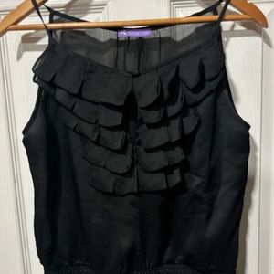 Black Ruffle Women's Top